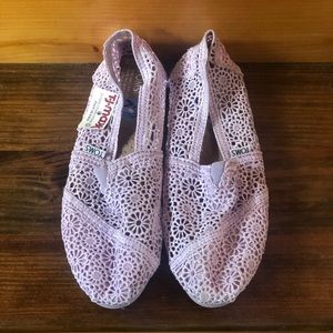 Toms Floral Lace Women's Classics Flats RARE